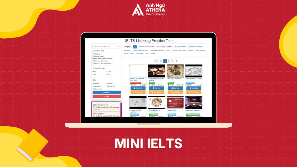 web luyện reading ielts